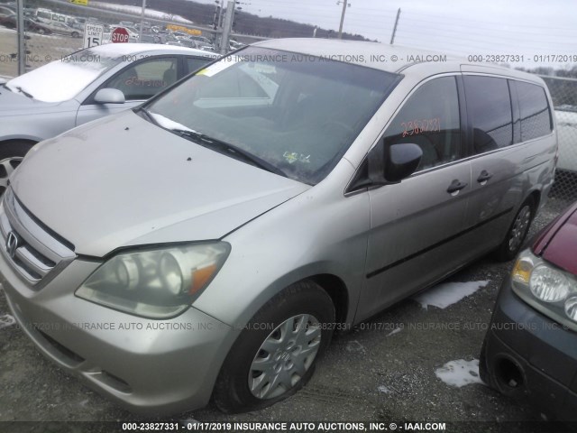 5FNRL38215B013807 - 2005 HONDA ODYSSEY LX SILVER photo 2