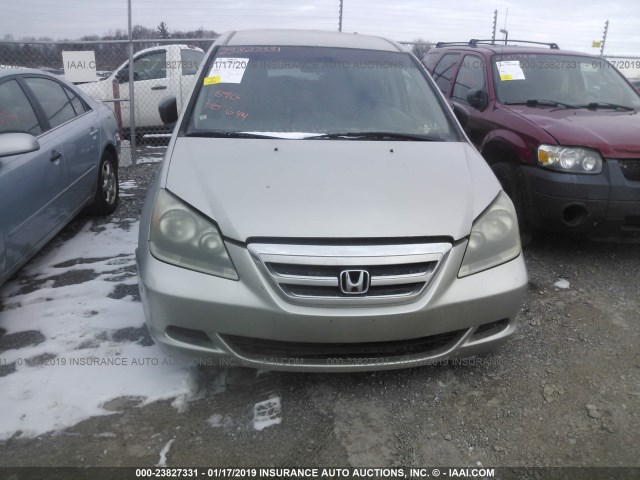 5FNRL38215B013807 - 2005 HONDA ODYSSEY LX SILVER photo 6