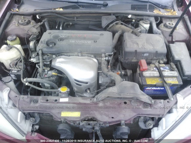 4T1BE32K05U054596 - 2005 TOYOTA CAMRY LE/XLE/SE RED photo 10