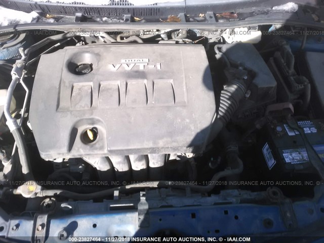 1NXBU40E39Z017845 - 2009 TOYOTA COROLLA S/LE/XLE BLUE photo 10