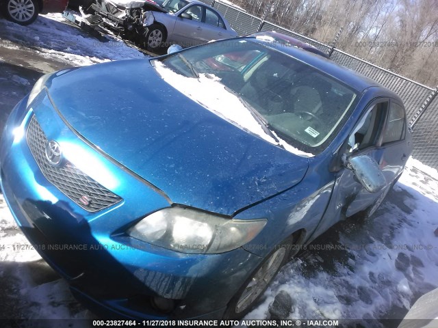 1NXBU40E39Z017845 - 2009 TOYOTA COROLLA S/LE/XLE BLUE photo 2