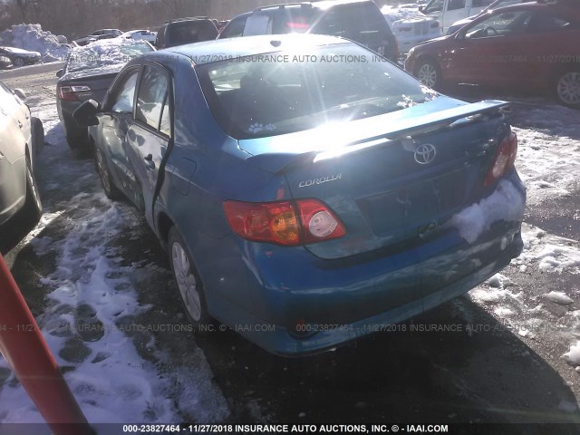 1NXBU40E39Z017845 - 2009 TOYOTA COROLLA S/LE/XLE BLUE photo 3