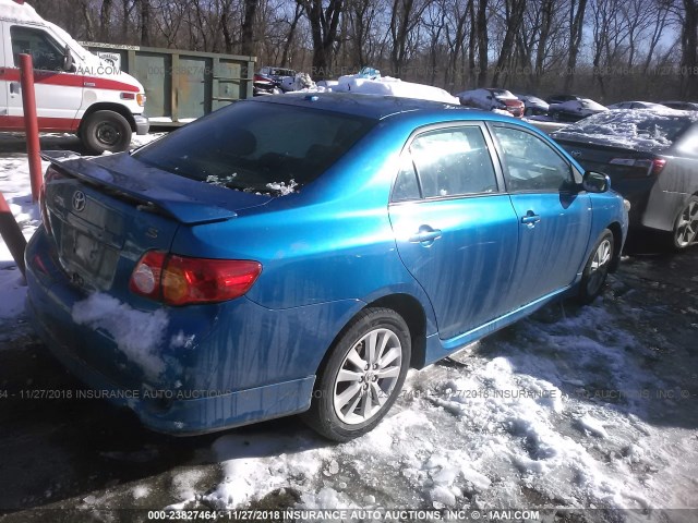 1NXBU40E39Z017845 - 2009 TOYOTA COROLLA S/LE/XLE BLUE photo 4