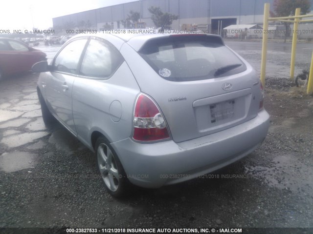 KMHCN36C07U023780 - 2007 HYUNDAI ACCENT SE SILVER photo 3