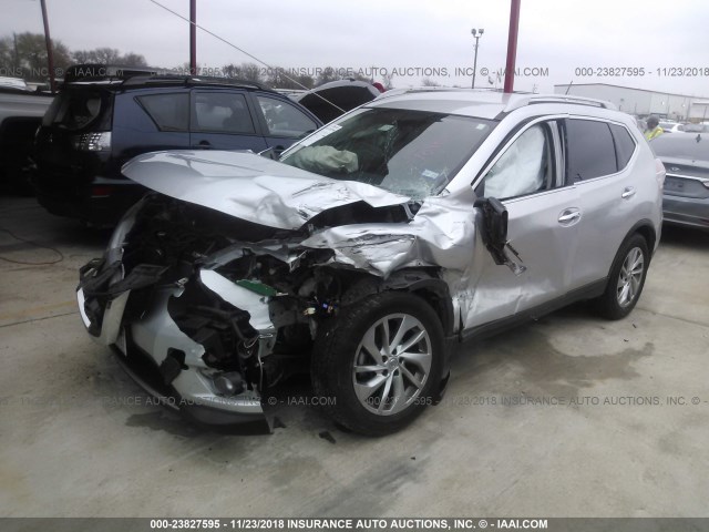 5N1AT2MT9EC766080 - 2014 NISSAN ROGUE S/SL/SV SILVER photo 2