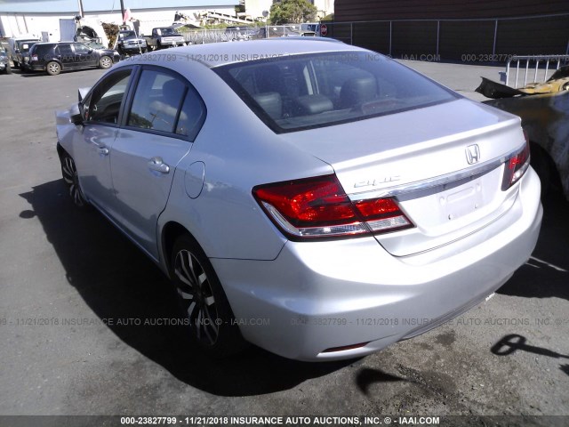 2HGFB2F91FH538511 - 2015 HONDA CIVIC EXL ვერცხლისფერი ფოტო 3