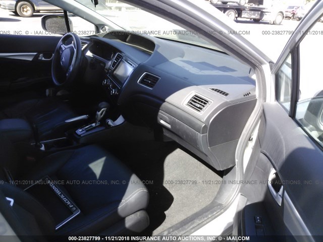 2HGFB2F91FH538511 - 2015 HONDA CIVIC EXL ვერცხლისფერი ფოტო 5