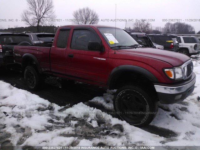 5TEWN72N32Z886881 - 2002 TOYOTA TACOMA XTRACAB RED photo 1