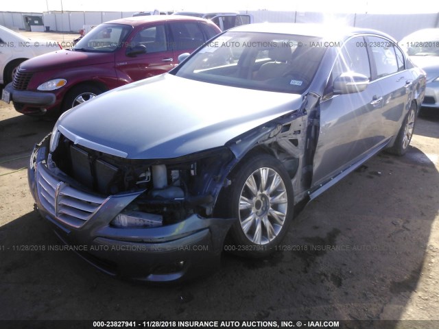 KMHGC4DEXBU122813 - 2011 HYUNDAI GENESIS 3.8L Light Blue photo 2