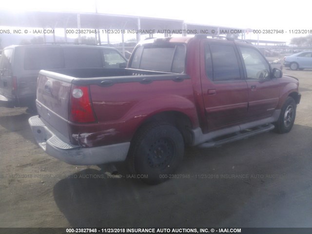 1FMZU67E72UD42942 - 2002 FORD EXPLORER SPORT TR  RED photo 4