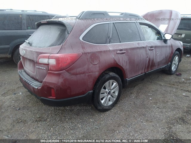 4S4BSBCC4F3231443 - 2015 SUBARU OUTBACK 2.5I PREMIUM RED photo 4