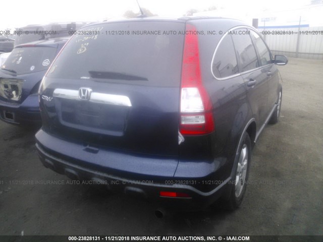 JHLRE48738C025795 - 2008 HONDA CR-V EXL BLUE photo 4