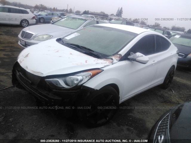 5NPDH4AEXDH428615 - 2013 HYUNDAI ELANTRA GLS/LIMITED WHITE photo 2