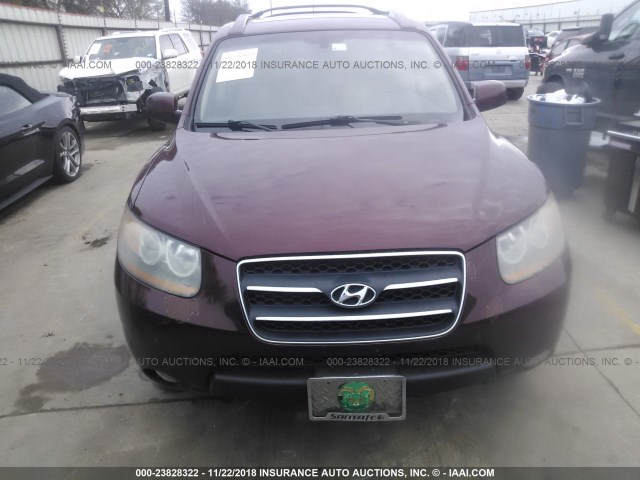 5NMSH13E28H177871 - 2008 HYUNDAI SANTA FE SE/LIMITED RED photo 6