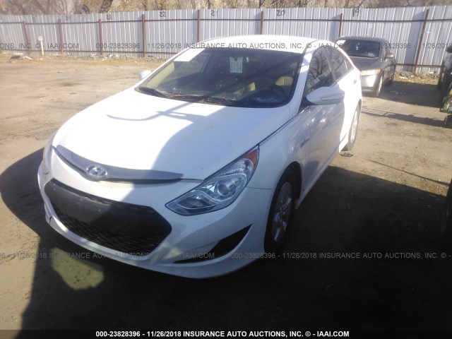 KMHEC4A44CA063134 - 2012 HYUNDAI SONATA HYBRID WHITE photo 2