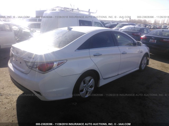 KMHEC4A44CA063134 - 2012 HYUNDAI SONATA HYBRID WHITE photo 4