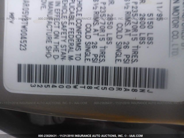 JN8AR05Y8TW004523 - 1996 NISSAN PATHFINDER LE/SE/XE 金色 照片 9