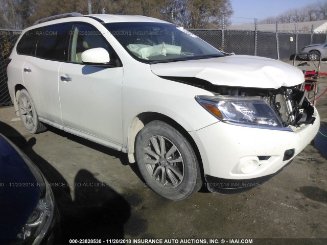 5N1AR2MMXEC730227 - 2014 NISSAN PATHFINDER S/SV/SL/PLATINUM WHITE photo 1