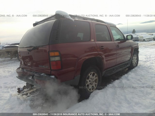 1GNEK13Z24R174709 - 2004 CHEVROLET TAHOE K1500 MAROON photo 4