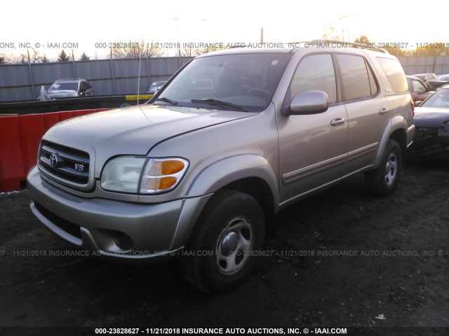 5TDBT44A71S021761 - 2001 TOYOTA SEQUOIA SR5 GOLD photo 2