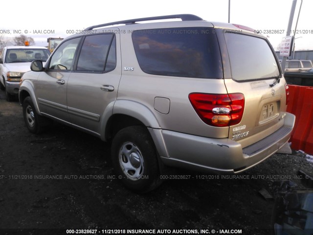 5TDBT44A71S021761 - 2001 TOYOTA SEQUOIA SR5 GOLD photo 3