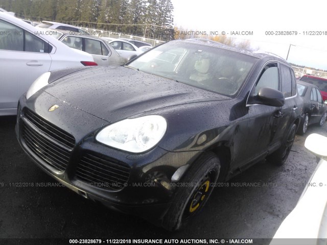 WP1AC29P05LA91234 - 2005 PORSCHE CAYENNE TURBO BLACK photo 2