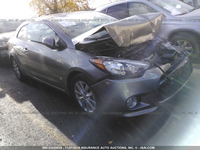 KNAFX6A83E5187657 - 2014 KIA FORTE EX SILVER photo 1