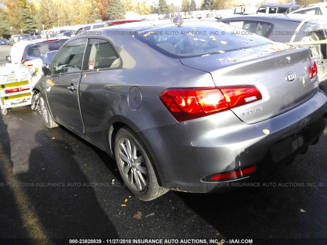 KNAFX6A83E5187657 - 2014 KIA FORTE EX SILVER photo 3