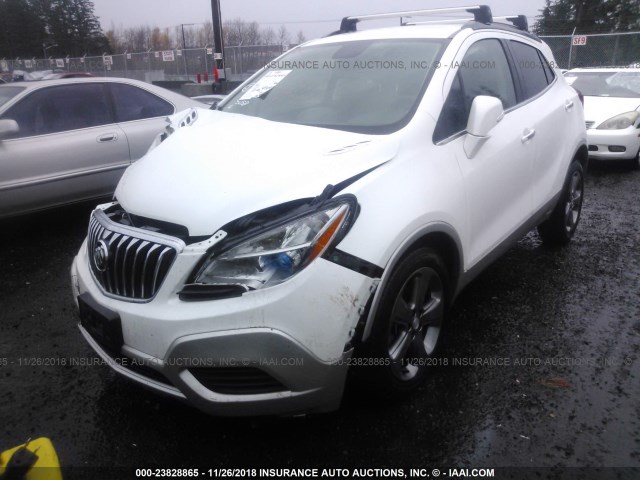 KL4CJASBXEB587814 - 2014 BUICK ENCORE WHITE photo 2