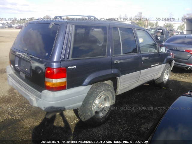 1J4GZ58S9WC252497 - 1998 JEEP GRAND CHEROKEE LAREDO/TSI Dark Blue photo 4