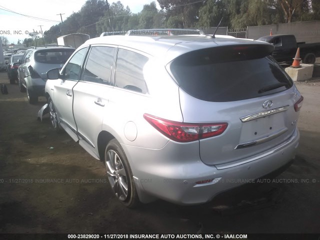 5N1CL0MN5EC514566 - 2014 INFINITI QX60 HYBRID SILVER photo 3