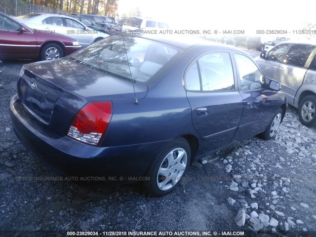 KMHDN46D55U946790 - 2005 HYUNDAI ELANTRA GLS/GT BLUE photo 4