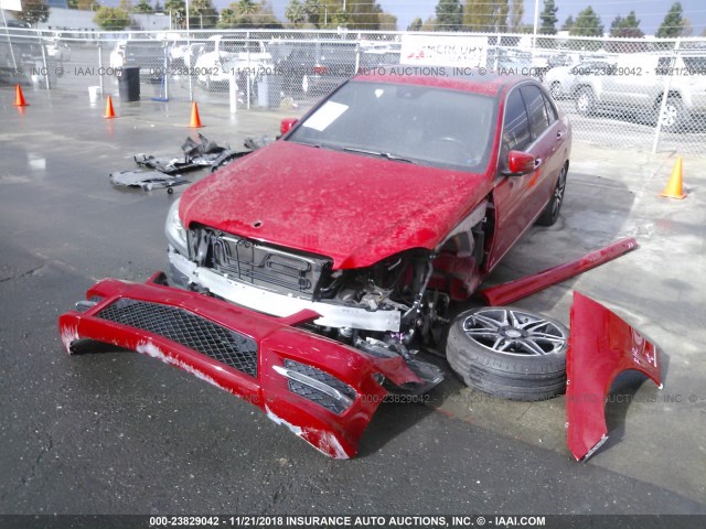 WDDGF4HB4DR283634 - 2013 MERCEDES-BENZ C 250 RED photo 2