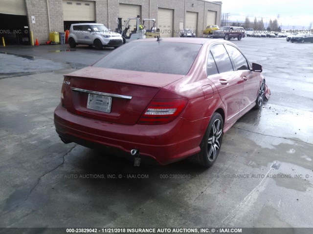 WDDGF4HB4DR283634 - 2013 MERCEDES-BENZ C 250 RED photo 4