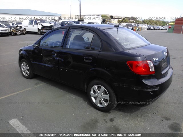 KNADH4A30B6960264 - 2011 KIA RIO LX/SX BLACK photo 3