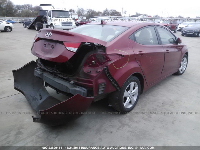 KMHDH4AE5BU101165 - 2011 HYUNDAI ELANTRA GLS/LIMITED RED photo 4