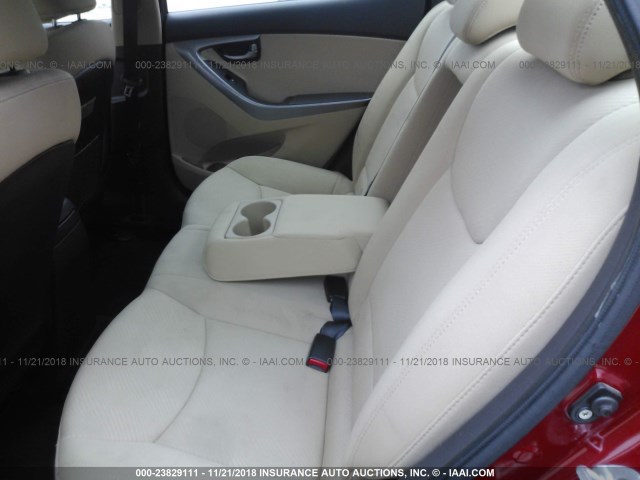 KMHDH4AE5BU101165 - 2011 HYUNDAI ELANTRA GLS/LIMITED RED photo 8