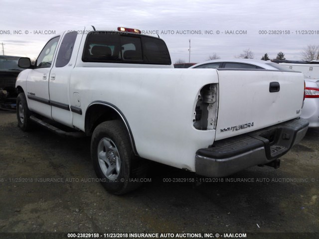 5TBRT3413YS044076 - 2000 TOYOTA TUNDRA ACCESS CAB/ACCESS CAB SR5 WHITE photo 3