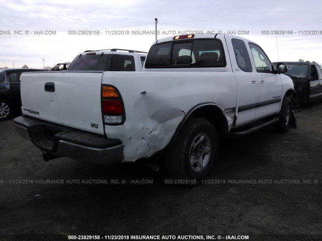 5TBRT3413YS044076 - 2000 TOYOTA TUNDRA ACCESS CAB/ACCESS CAB SR5 WHITE photo 4