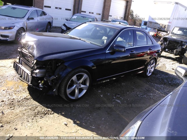 WDDGF4HB0EA966186 - 2014 MERCEDES-BENZ C 250 BLACK photo 2