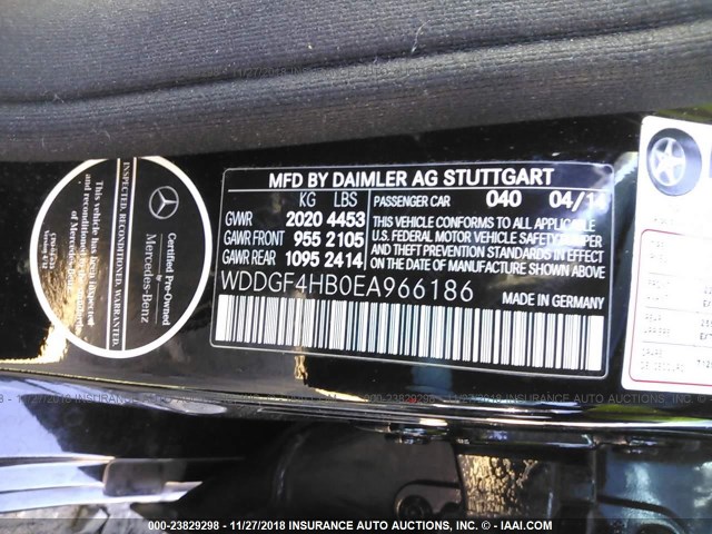 WDDGF4HB0EA966186 - 2014 MERCEDES-BENZ C 250 BLACK photo 9