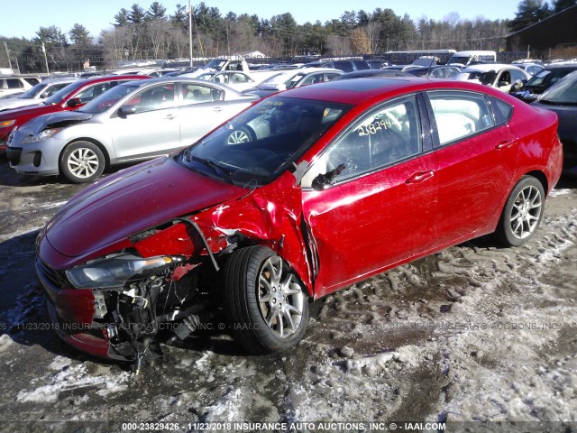 1C3CDFBB4ED697504 - 2014 DODGE DART SXT RED photo 2