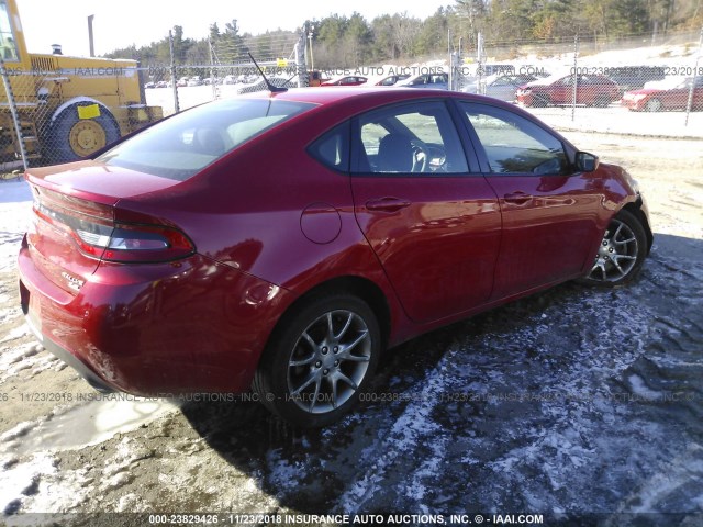 1C3CDFBB4ED697504 - 2014 DODGE DART SXT RED photo 4