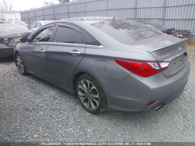 5NPEC4AB3EH929503 - 2014 HYUNDAI SONATA SE/LIMITED GRAY photo 3