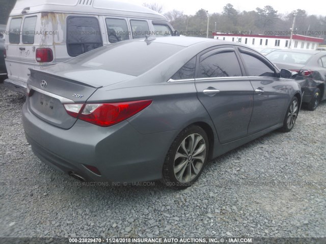 5NPEC4AB3EH929503 - 2014 HYUNDAI SONATA SE/LIMITED GRAY photo 4