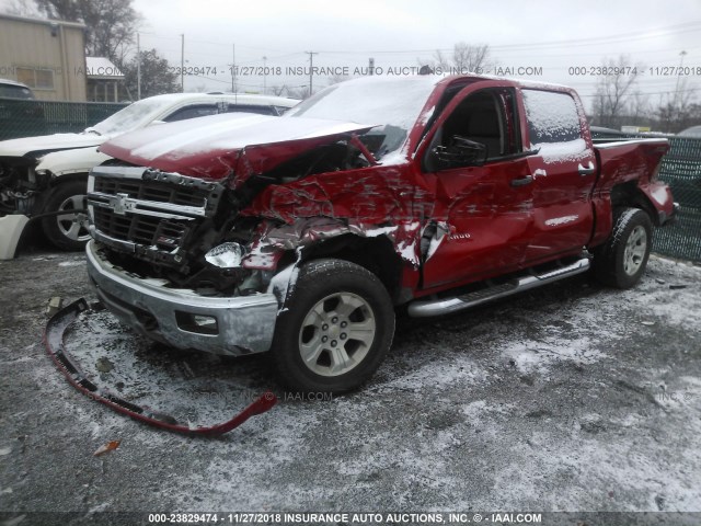 3GCUKREC9EG402945 - 2014 CHEVROLET SILVERADO K1500 LT RED photo 2