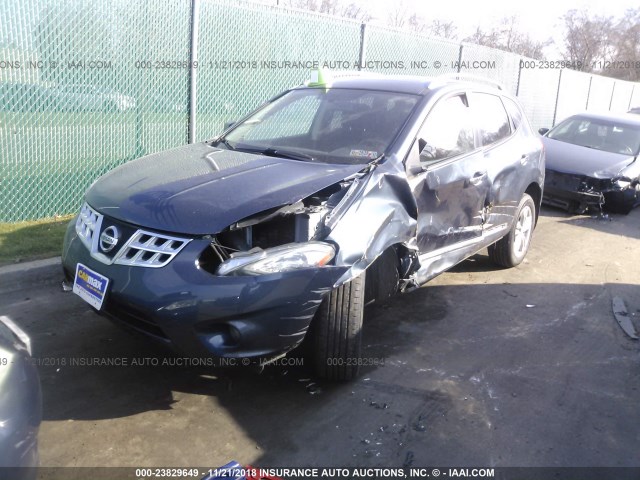 JN8AS5MV3DW645492 - 2013 NISSAN ROGUE S/SV BLUE photo 2