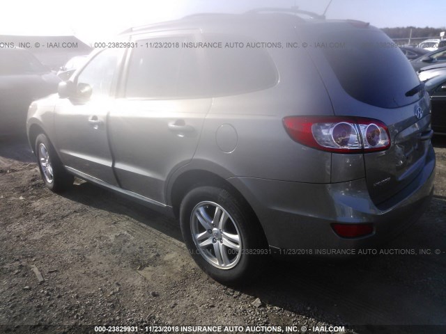 5XYZGDAG7BG051255 - 2011 HYUNDAI SANTA FE GLS GRAY photo 3