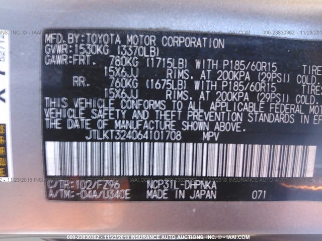 JTLKT324064101708 - 2006 TOYOTA SCION XB Gümüş foto 9