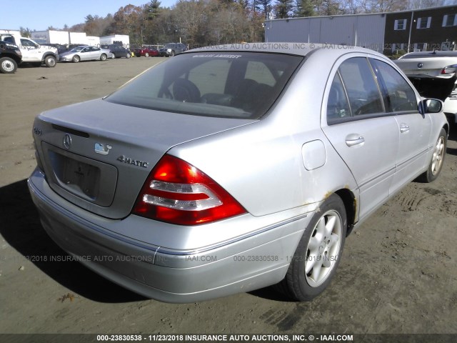 WDBRF81J63F370879 - 2003 MERCEDES-BENZ C 240 4MATIC SILVER photo 4